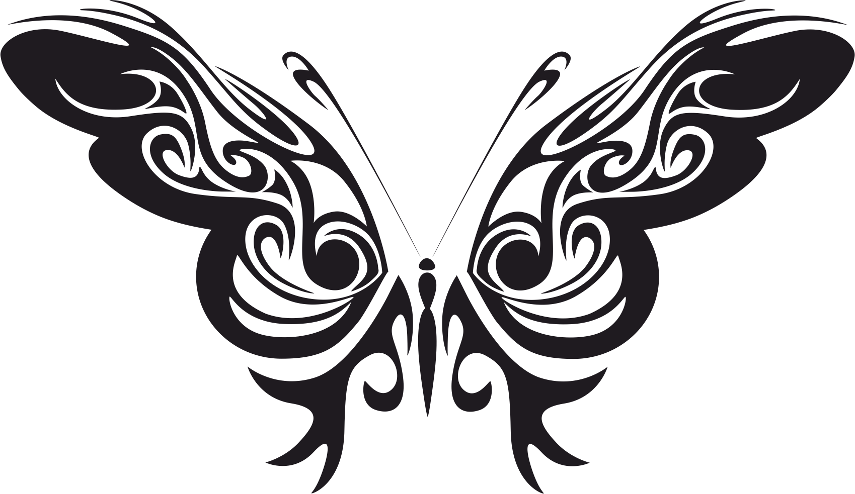 1699x983 Tribal Butterfly Vector Art Free Vector Download