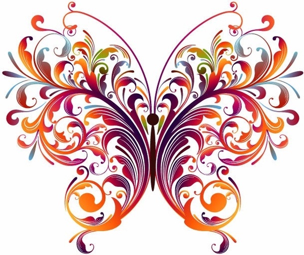 600x504 Abstract Floral Butterfly Vector Graphic Free Vector In