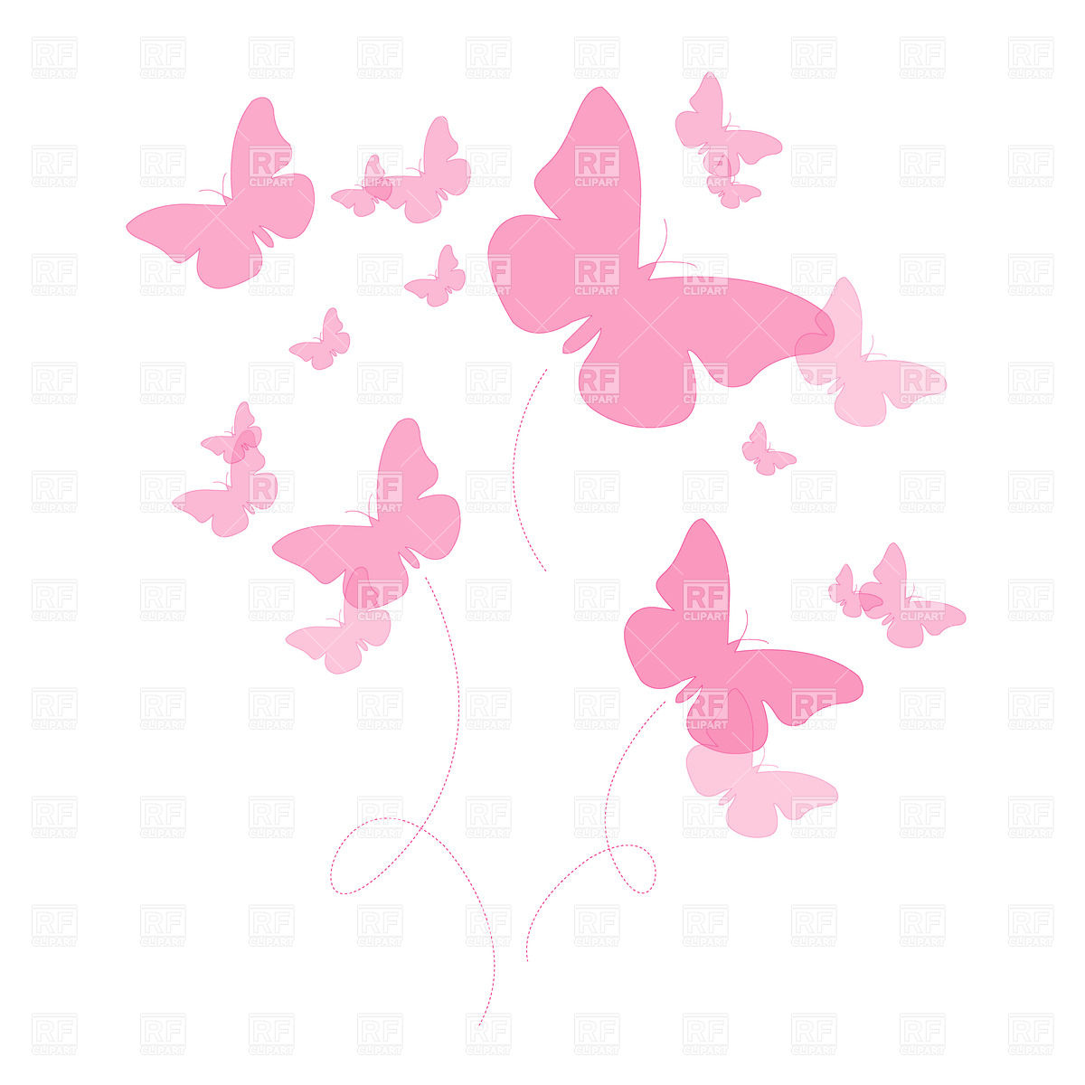 1200x1200 Silhouettes Of Pink Butterfly Vector Image Vector Artwork Of