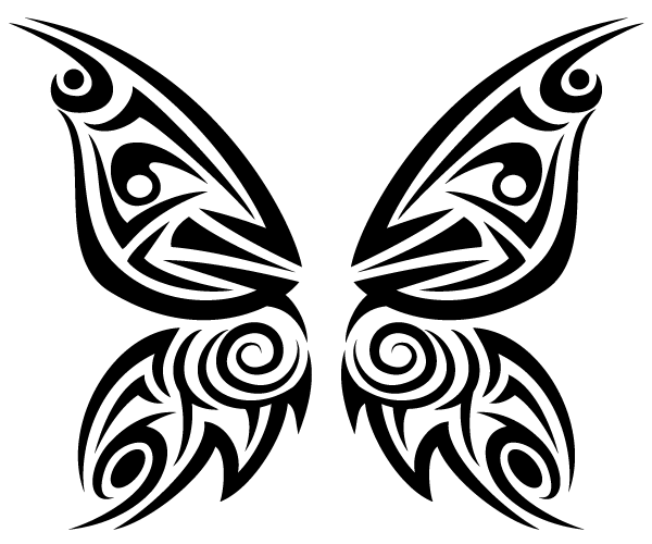 600x500 All Free Download Vector Images Free Tribal Butterfly Vector
