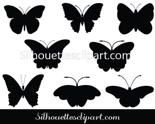 500x400 Butterfly Vector Graphics Download Butterfly Silhouette