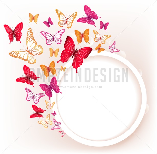 613x600 Colorful Butterflies Vector Background For Spring