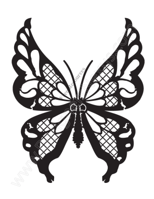 316x409 V13 Free Butterfly Vector Clip Art Stencil