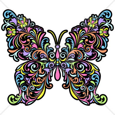 400x400 Abstract Floral Butterfly Vector Image Vector Artwork Of Objects