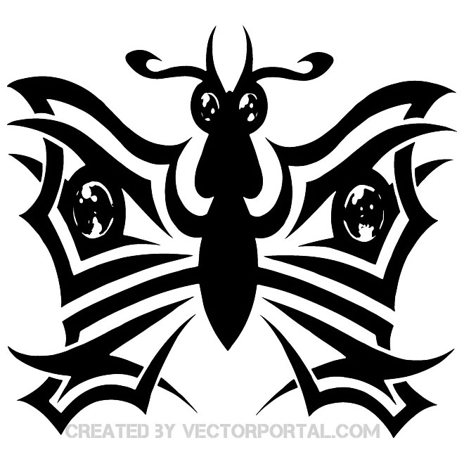 660x660 Butterfly Vector Tribal Image
