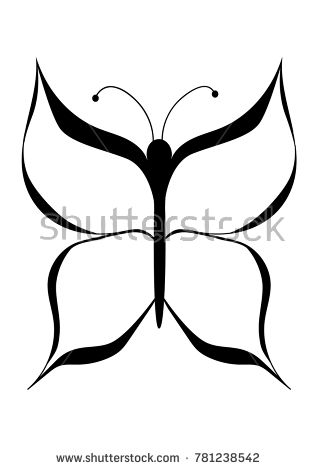 318x470 Butterfly Vector Outline Stock Vector 781238542