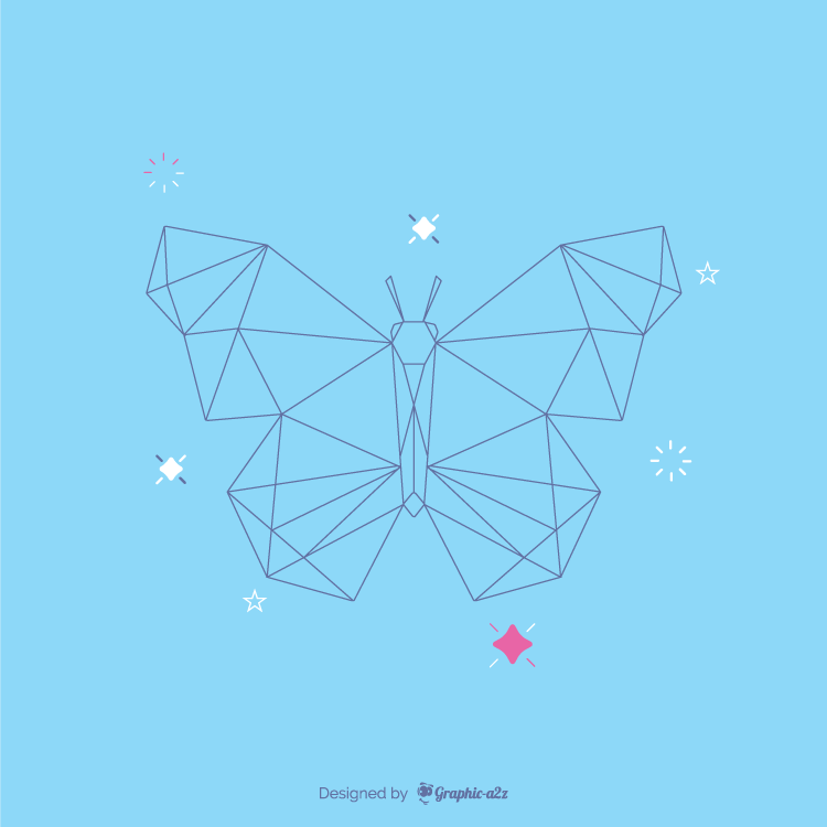 750x750 Butterfly Vector Line