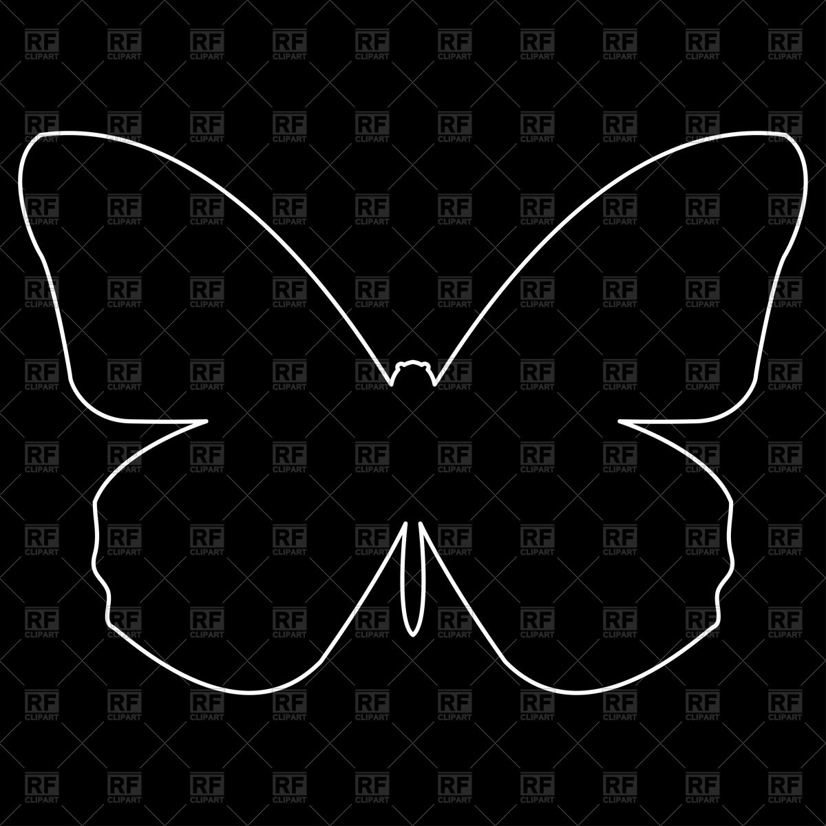1200x1200 Outline Of Butterfly Vector Image Vector Artwork Of Plants And
