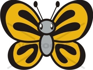 320x243 Vector Outline Cartoon Drawing Butterfly Pretty