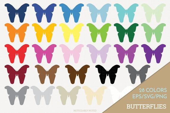 570x379 Butterfly Vector Butterflies Clipart Butterfly Art Insect Etsy
