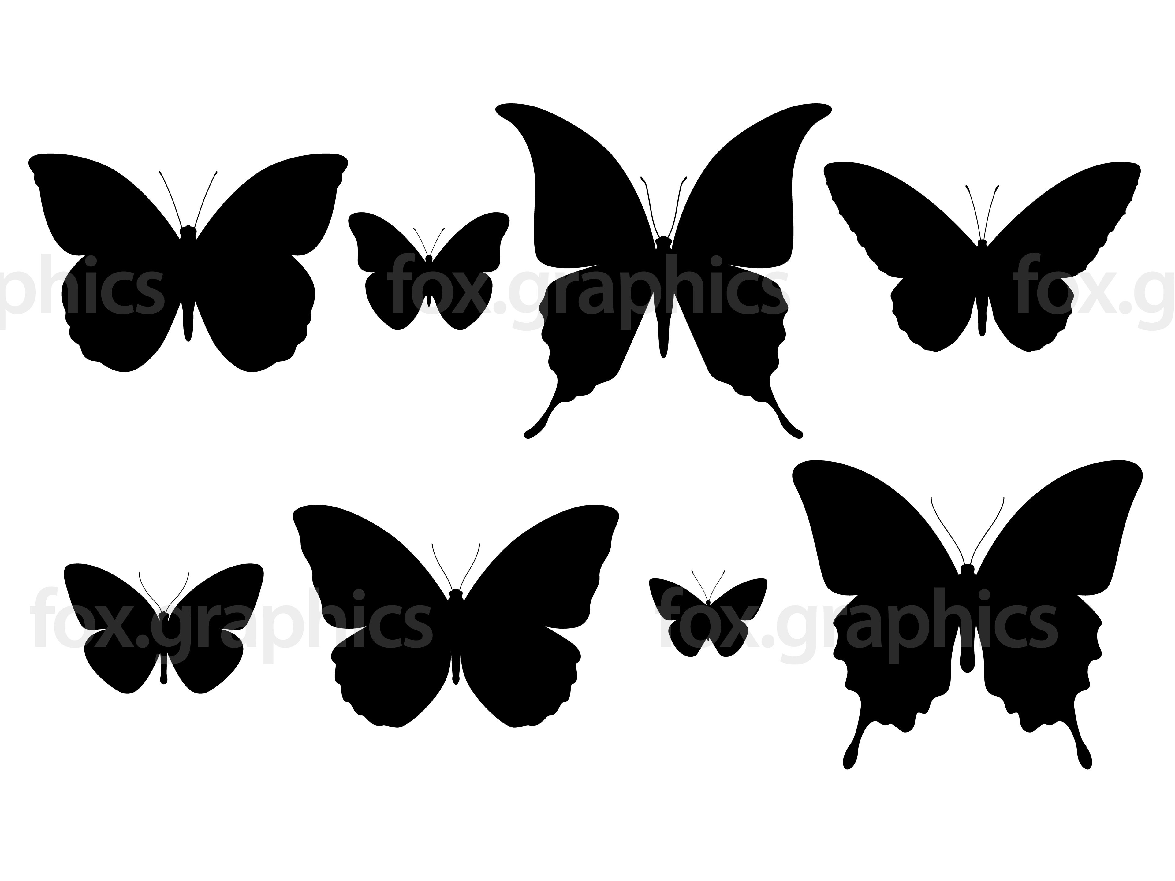 3840x2880 Butterfly Silhouettes, Vector
