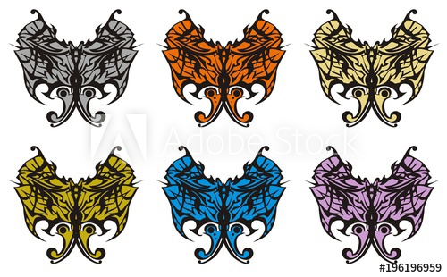 500x310 Color Butterfly Wings. Vector Illustration Of Tribal Fantastic