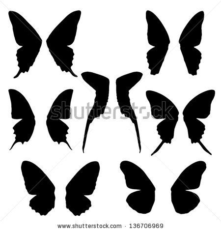 450x470 Butterfly Wing Set Silhouette Isolated By Pan Xunbin, Via