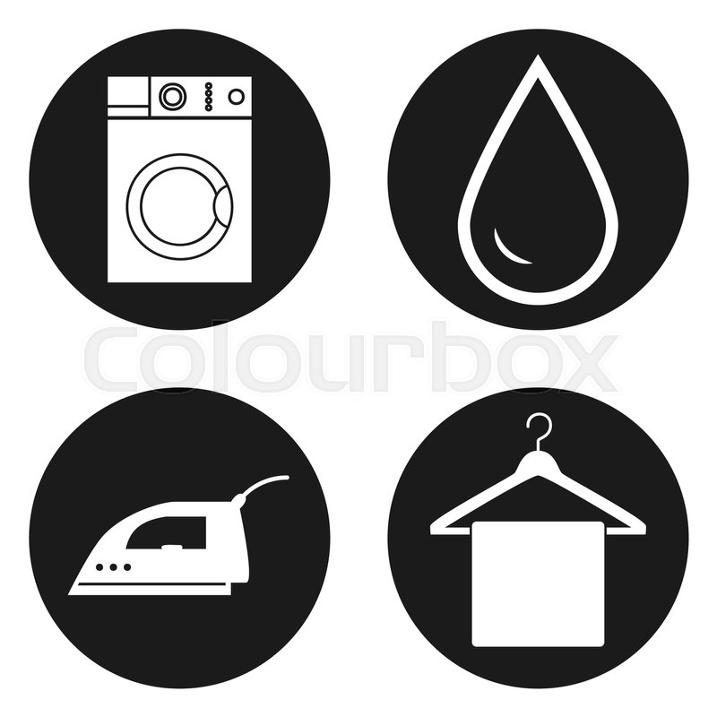800x800 Laundry, Alterations, Dry Cleaning And Sewing Icons In Circle