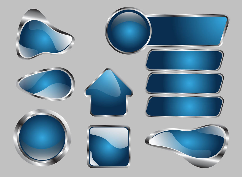 1024x752 Metallic Vector Buttons