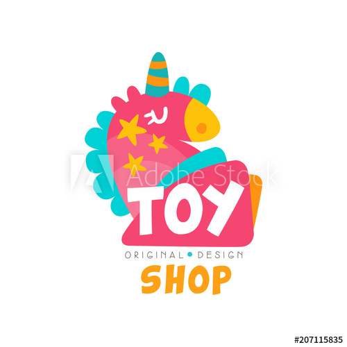 500x500 Toy Shop Logo Design Template, Kids Store, Baby Market Badge
