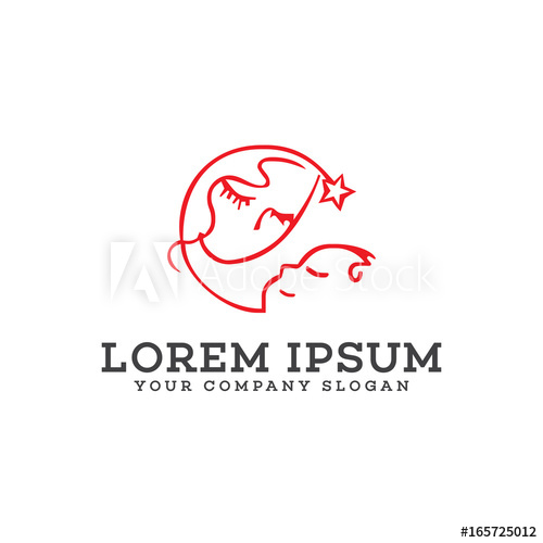 500x500 Mother And Baby Logo. Baby Care Logo Design Concept Template