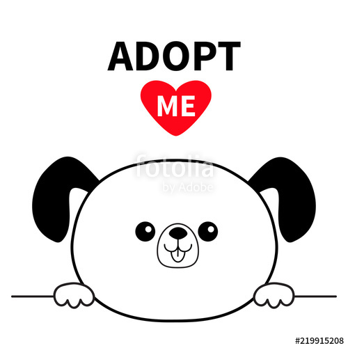 500x500 Adopt Me. Dont Buy. Dog Head Face. Hands Paw Holding Line. Pet
