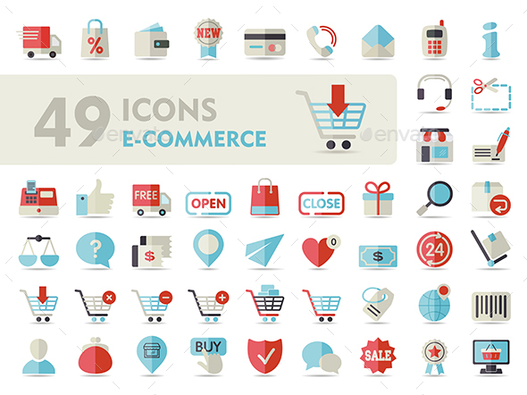 590x442 E Commerce Set Vector Icons Shopping And Online By Nasik Nosik