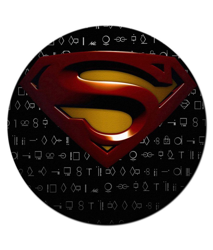 850x995 Shopmantra Multicolour Superman Vector Logo Design Round Mousepad