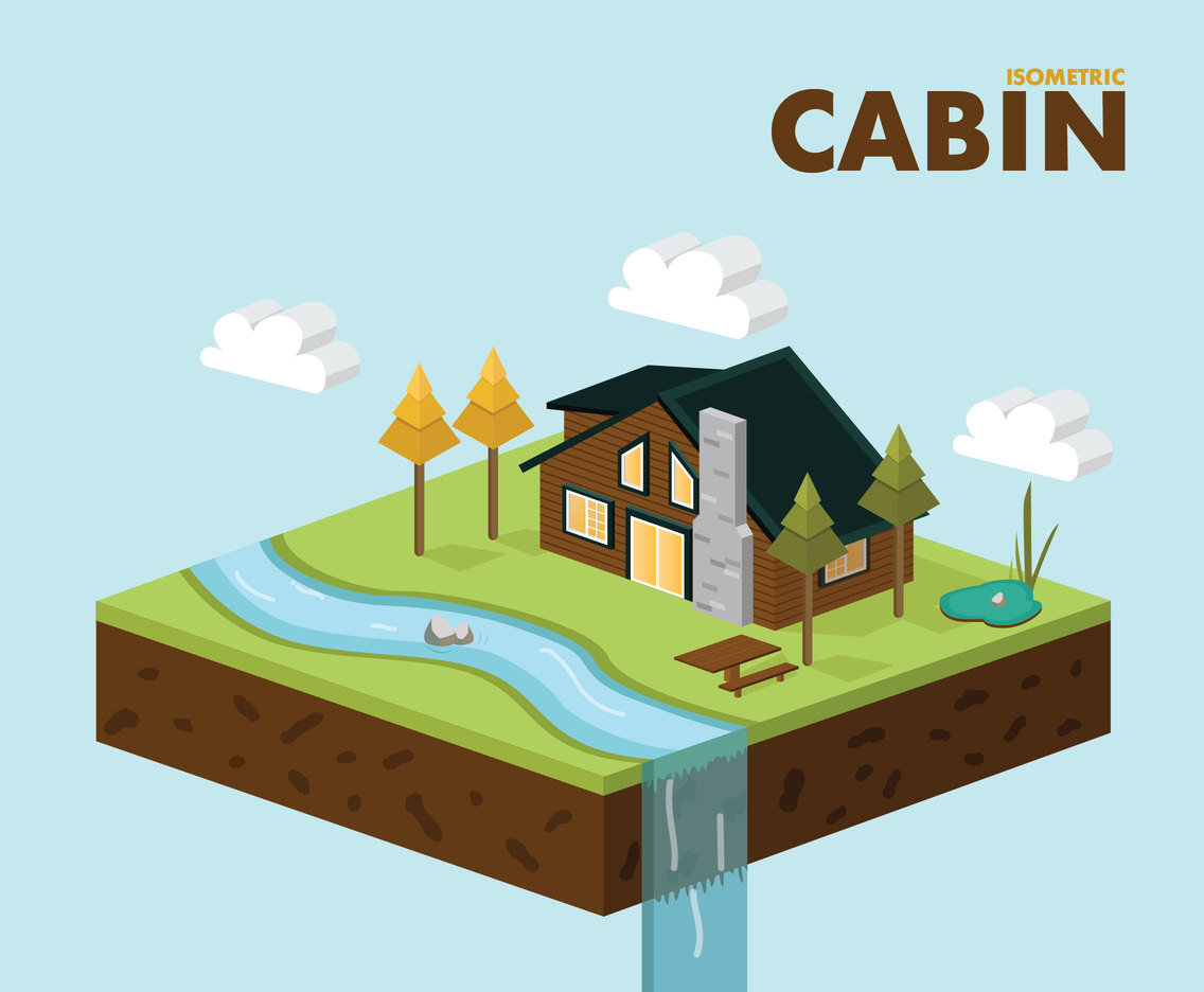 1136x936 Isometric Cabin Vector Design Vector Art Amp Graphics
