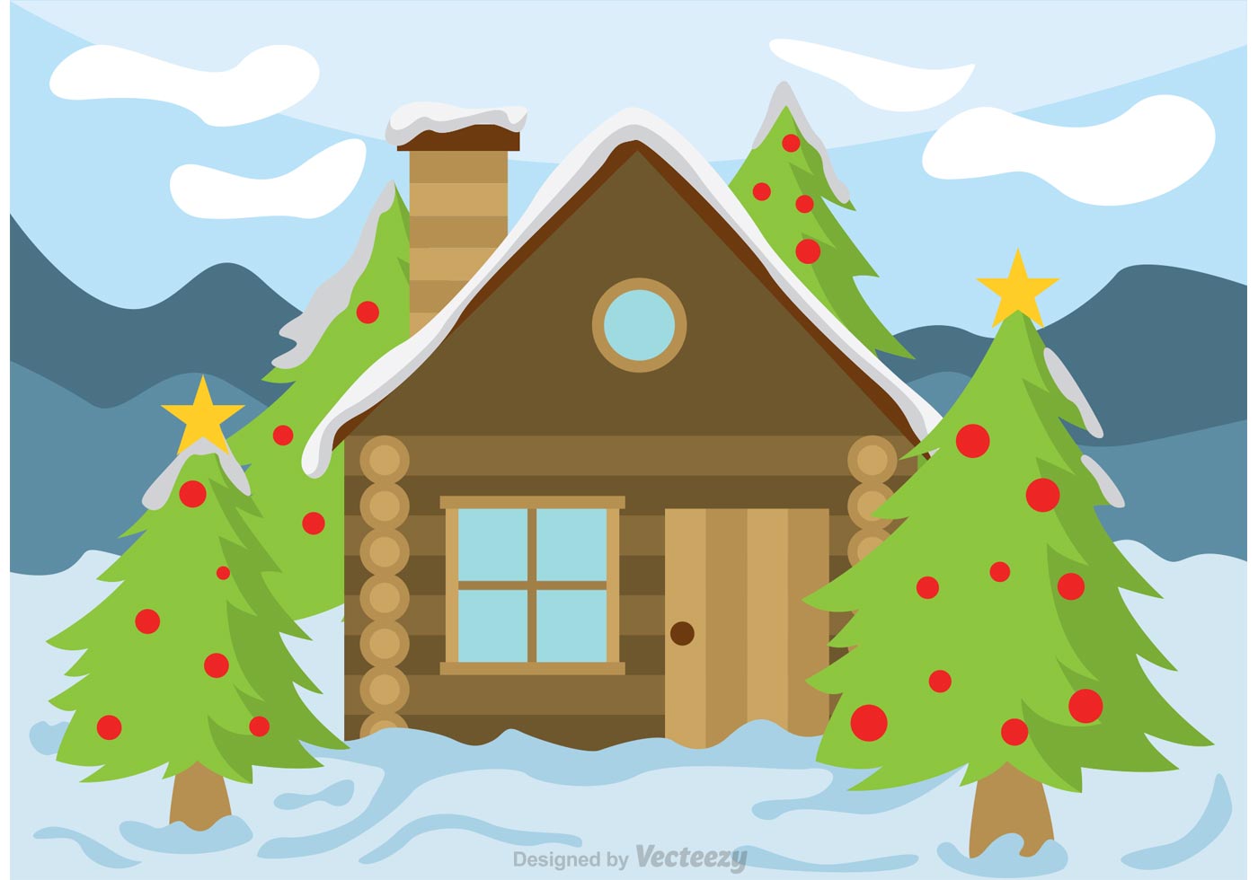 1400x980 Mountain Cabin Free Vector Art