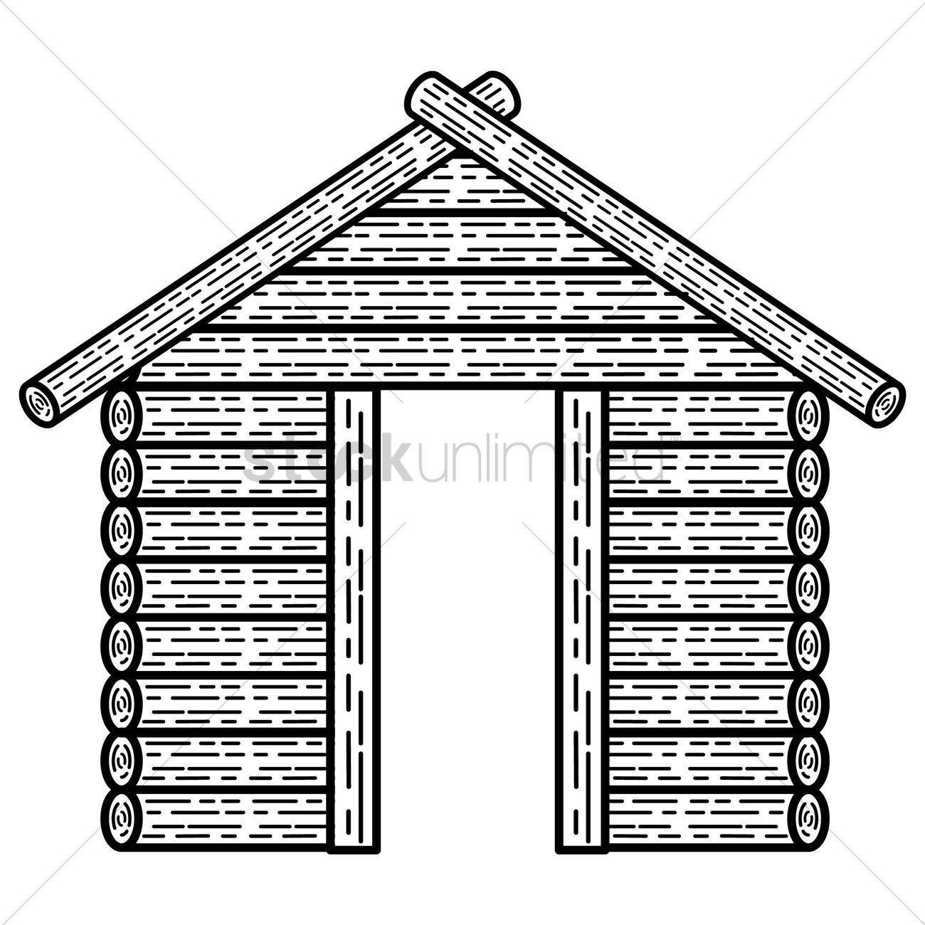 1300x1300 Winter Cabin Vector Image