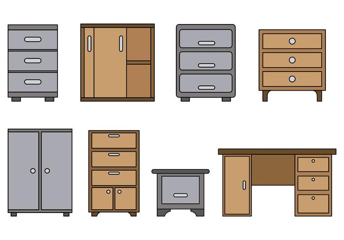 700x490 Set Of File Cabinet Vector