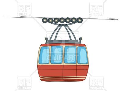 400x300 Cable Car On Ropeway, Cartoon Drawing Vector Image Vector