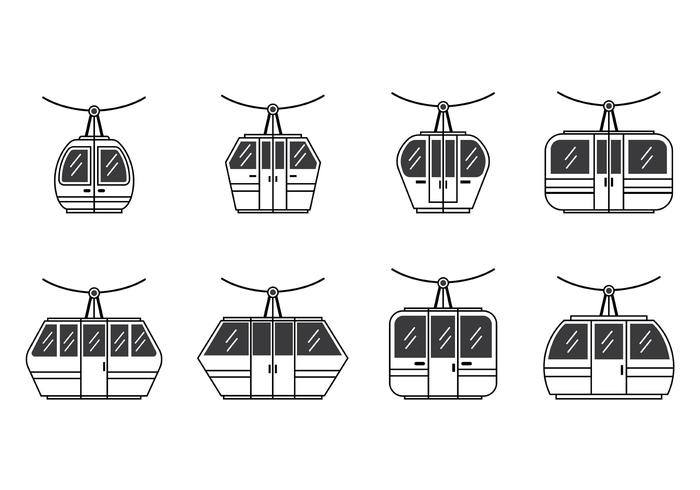 700x490 Set Of Cable Car Icon