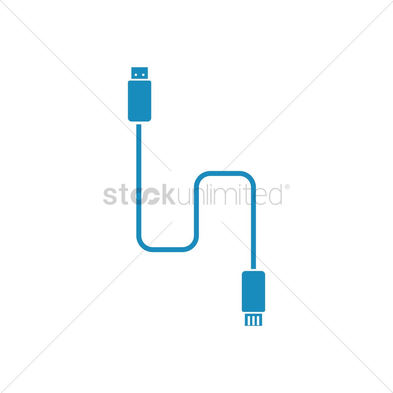 1300x1300 Data Cable Vector Image