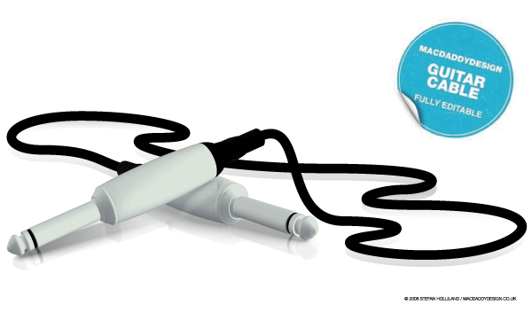 600x370 3d Guitar Cable Vector Free 123freevectors