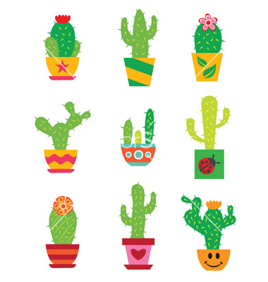 380x400 Cute Cactus Clipart