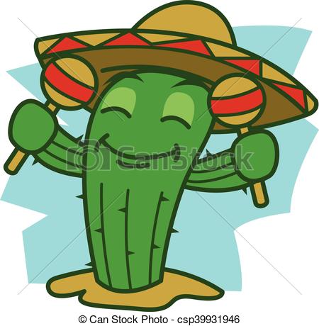 450x460 Dance Cactus Vector Art Illustration.