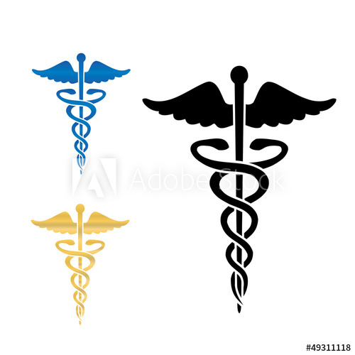 500x500 Caduceus Medical Symbol Vector Illustration.