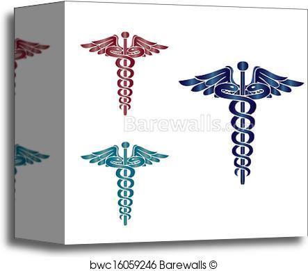 443x390 Canvas Print Of Caduceus Medical Symbol Barewalls Posters