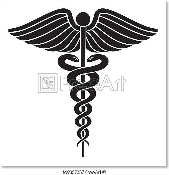 561x581 Free Art Print Of Caduceus Medical Symbol Ii. Illustration Of A