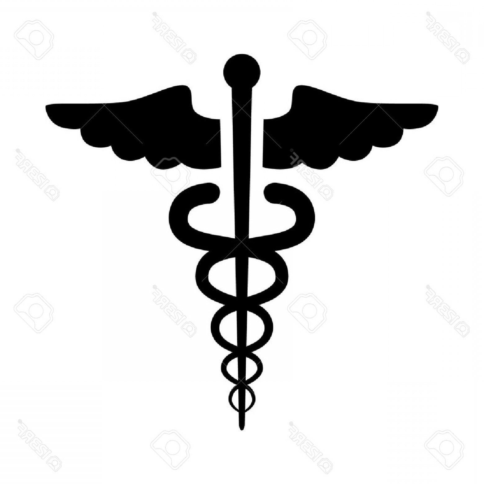 1560x1560 Photostock Vector Caduceus Medical Symbol Emblem Healthcare Flat