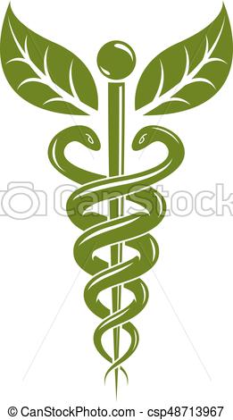 261x470 Caduceus Medical Symbol, Graphic Vector Emblem For Use In