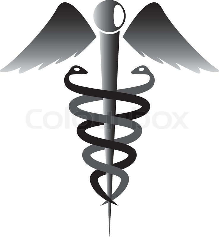 738x800 Graysacle Caduceus Stock Vector Colourbox