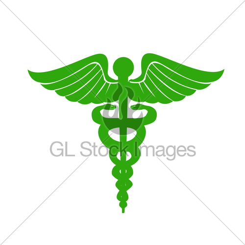 500x500 Modern Depiction Of The Caduceus, Vector Silhouette Gl Stock Images