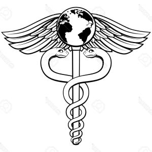 300x300 Stock Illustration Caduceus Vector Illustration Blue Medical