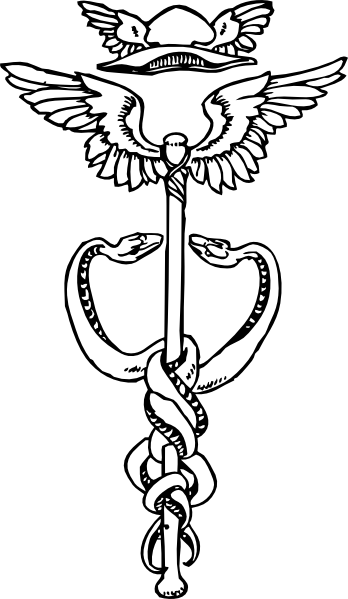 348x599 Caduceus Clip Art Free Vector 4vector