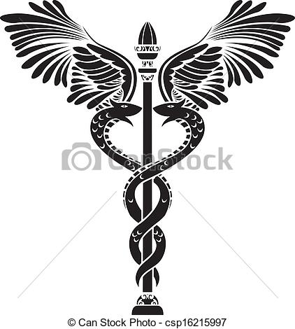 422x470 Medical Symbol Caduceus Silhouette.