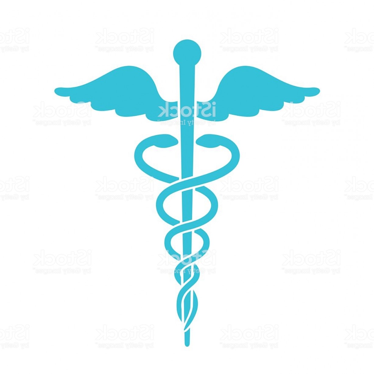 1228x1228 Medical Icon Minimal Flat Blue Caduceus Symbol On White Backgro Gm