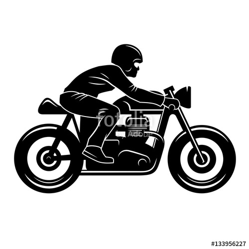 500x500 Cafe Racer Silhouette 001 Stock Image And Royalty Free Vector