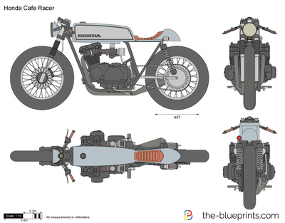 400x313 Honda Cafe Racer Vector Drawing