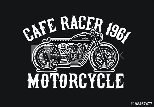 500x346 Monochrome Cafe Racer Motorcycle. Vintage Style. Custom Bike
