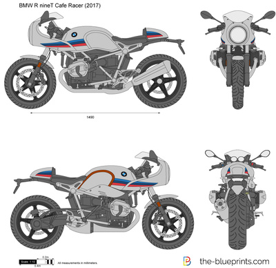 400x388 Bmw R Ninet Cafe Racer Vector Drawing