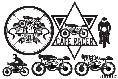 500x335 Cafe Racer Motorcycle Logo Design Element Vector Illustration